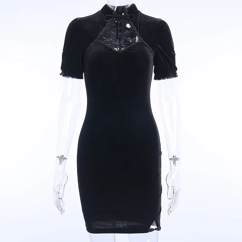 "GOTHIC DARK SEXY" CHEONGSAM DRESS Y050901