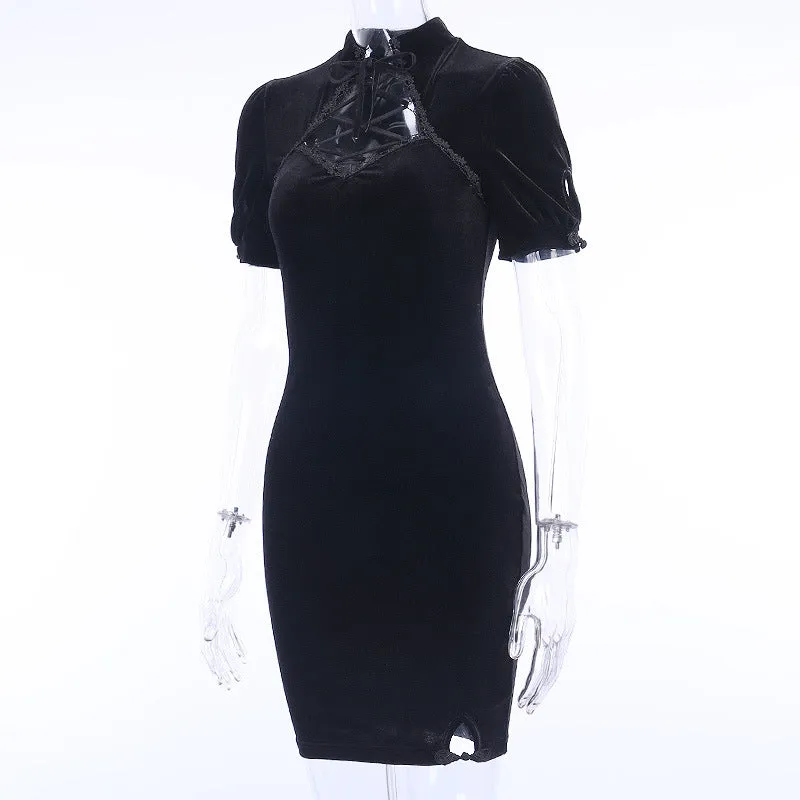 "GOTHIC DARK SEXY" CHEONGSAM DRESS Y050901