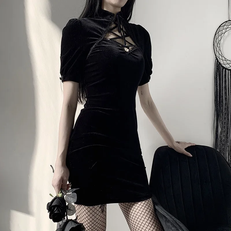 "GOTHIC DARK SEXY" CHEONGSAM DRESS Y050901