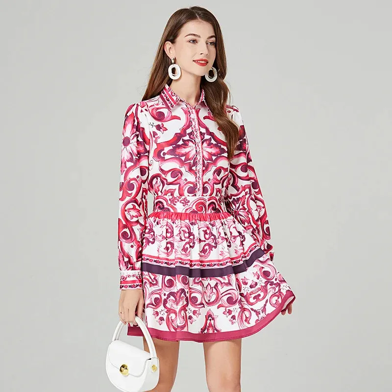 Red White Two Piece Dress