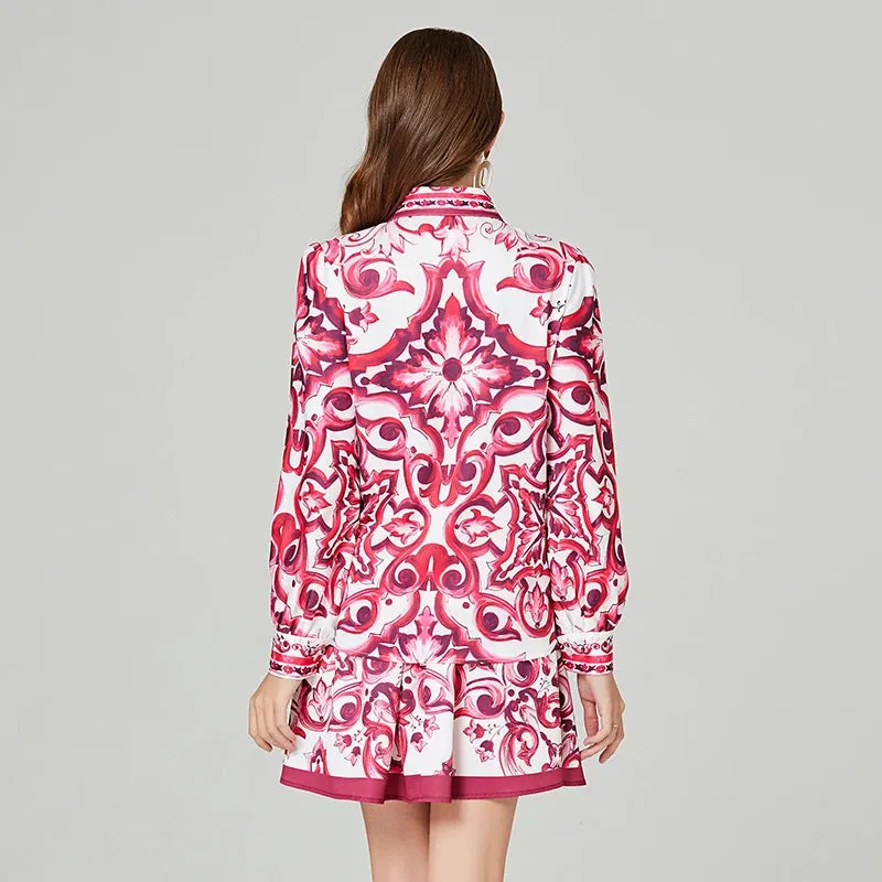 Red White Two Piece Dress