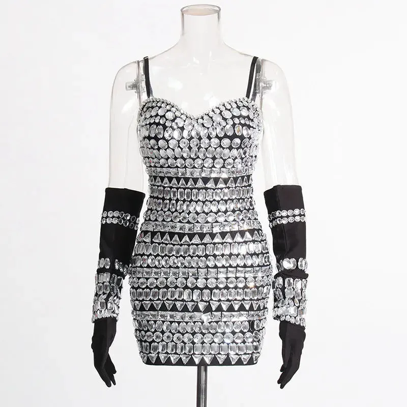 Rhinestone Sling Dress - European American Heavy Industry Design