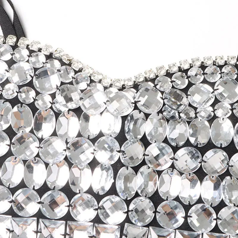 Rhinestone Sling Dress - European American Heavy Industry Design