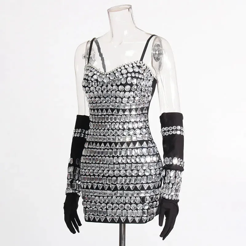 Rhinestone Sling Dress - European American Heavy Industry Design
