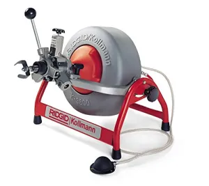 Ridgid 63822 K-3800 Machine W/Std. Equip: C-45, 1/2" X 75' Cable, T-102 Funnel Auger, T-142 Knife Blade Cutter, T-107 Spade Cutter, A-12 Pin Key, Pair of Gloves