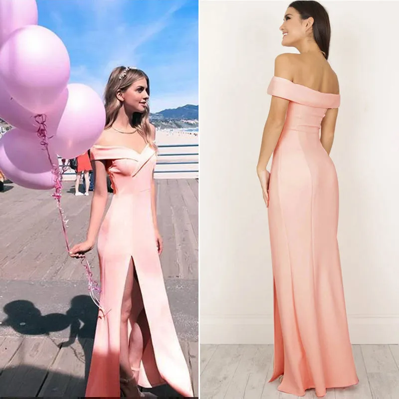 Rita Reynolds Off Shoulder High Waist Long Maxi Dresses