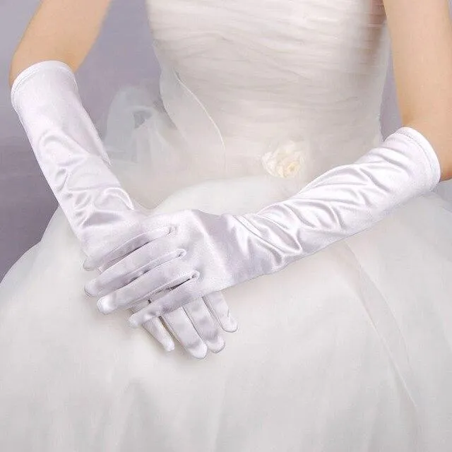 Roycebridal Gothic Satin Wedding Hand Glove Sexy Bridal Gloves Women