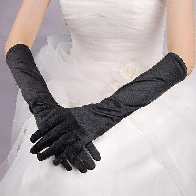 Roycebridal Gothic Satin Wedding Hand Glove Sexy Bridal Gloves Women