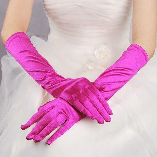 Roycebridal Gothic Satin Wedding Hand Glove Sexy Bridal Gloves Women