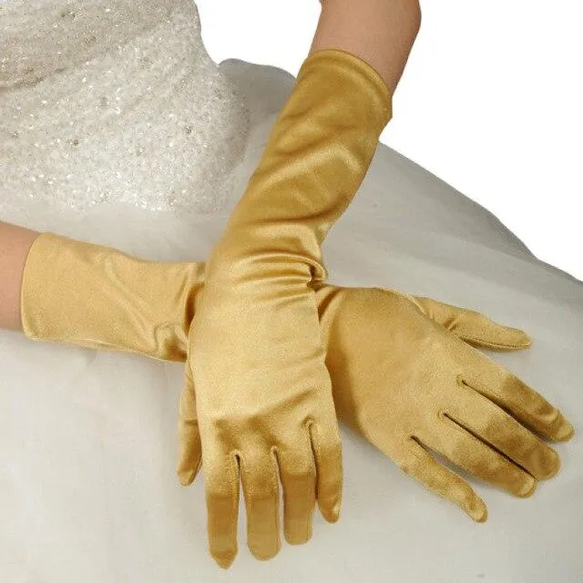Roycebridal Gothic Satin Wedding Hand Glove Sexy Bridal Gloves Women