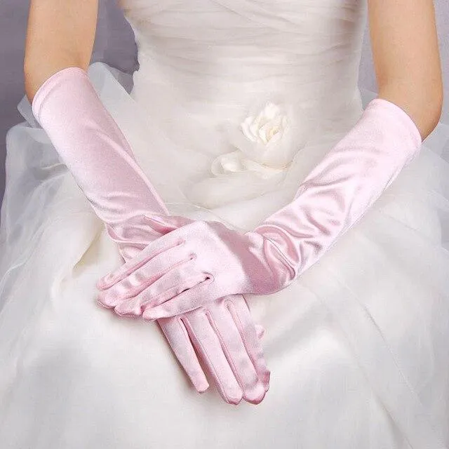 Roycebridal Gothic Satin Wedding Hand Glove Sexy Bridal Gloves Women
