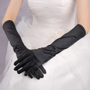 Roycebridal Gothic Satin Wedding Hand Glove Sexy Bridal Gloves Women