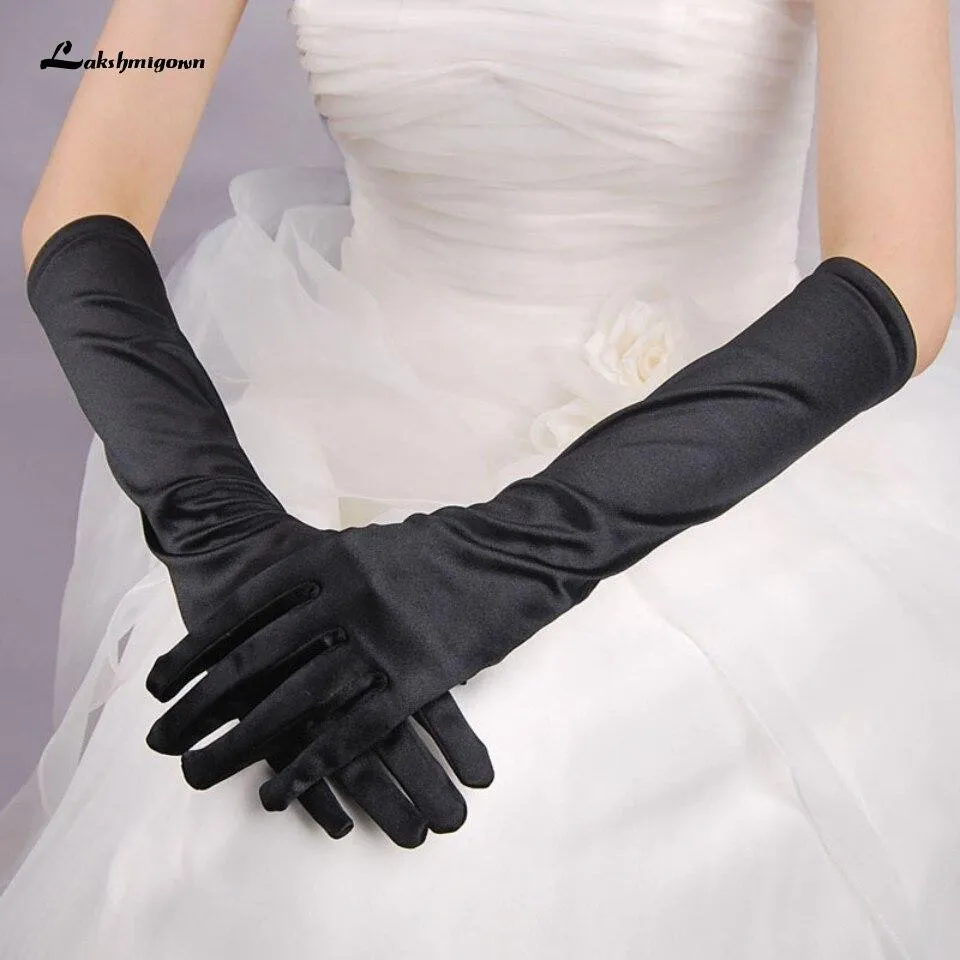 Roycebridal Gothic Satin Wedding Hand Glove Sexy Bridal Gloves Women