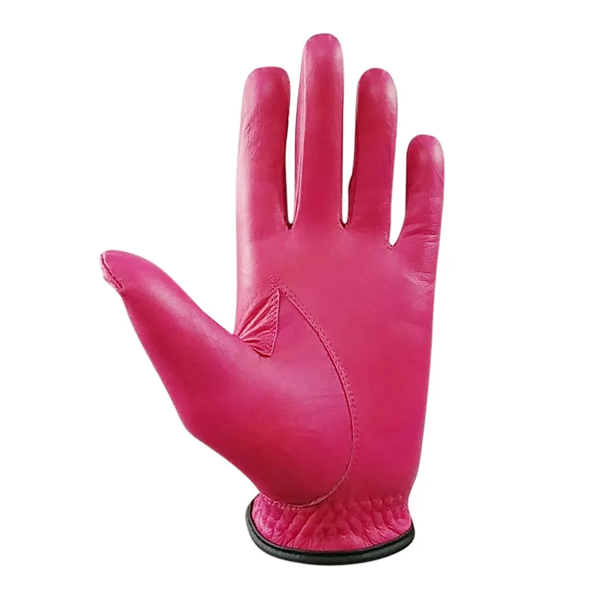 RPG 100% CABRETTA LEATHER COLOR GOLF GLOVE (WOMENS-LEFT HAND-PINK)