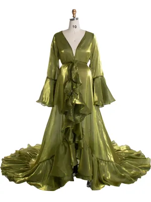 Ruffles Flar Sleeves Maternity Photoshoot Dress Pregnancy Dresses for Photo Shoots YW240524