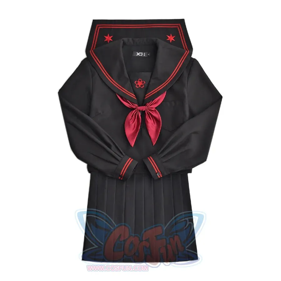 School Uniform Sakura Embroideried Novelty Sailor Suits Yankee Uniform J40138