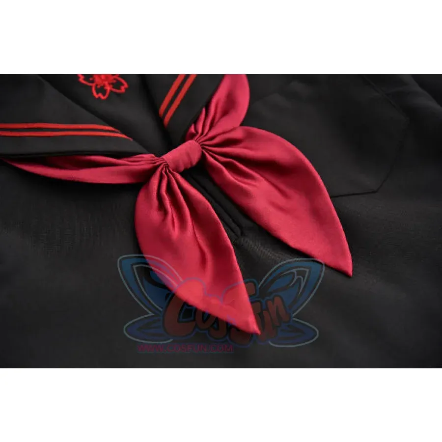 School Uniform Sakura Embroideried Novelty Sailor Suits Yankee Uniform J40138