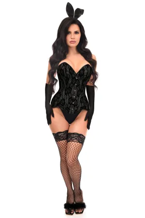 Sexy 4 PC Premium Black Playboy Bunny Costume