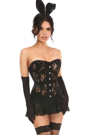 Sexy Black Bunny Corset Dress Costume