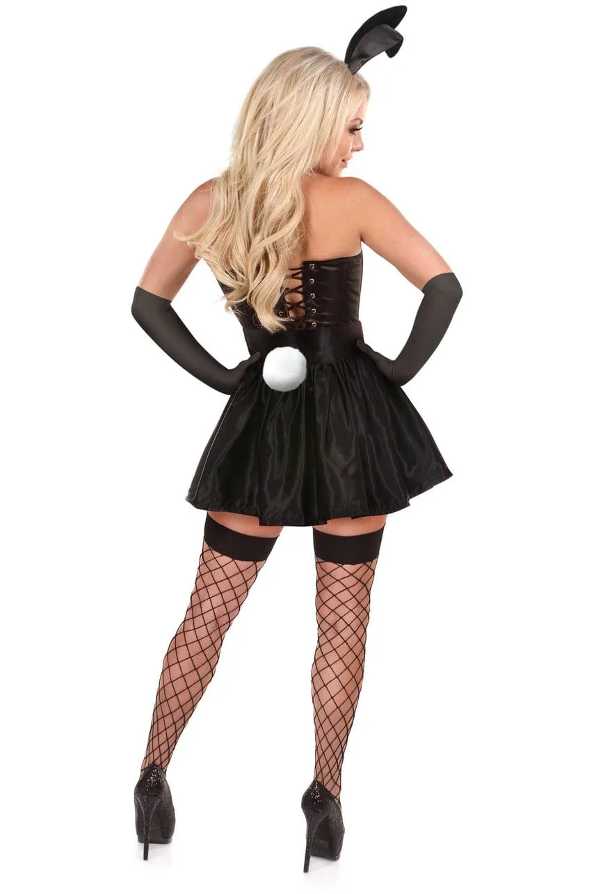 Sexy Five Piece Flirty Black Bunny Corset Costume