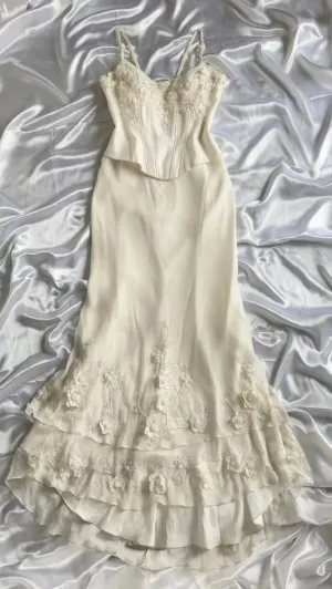 Sexy Sheath Straps Chiffon Ivory Long Prom Dresses      fg5363