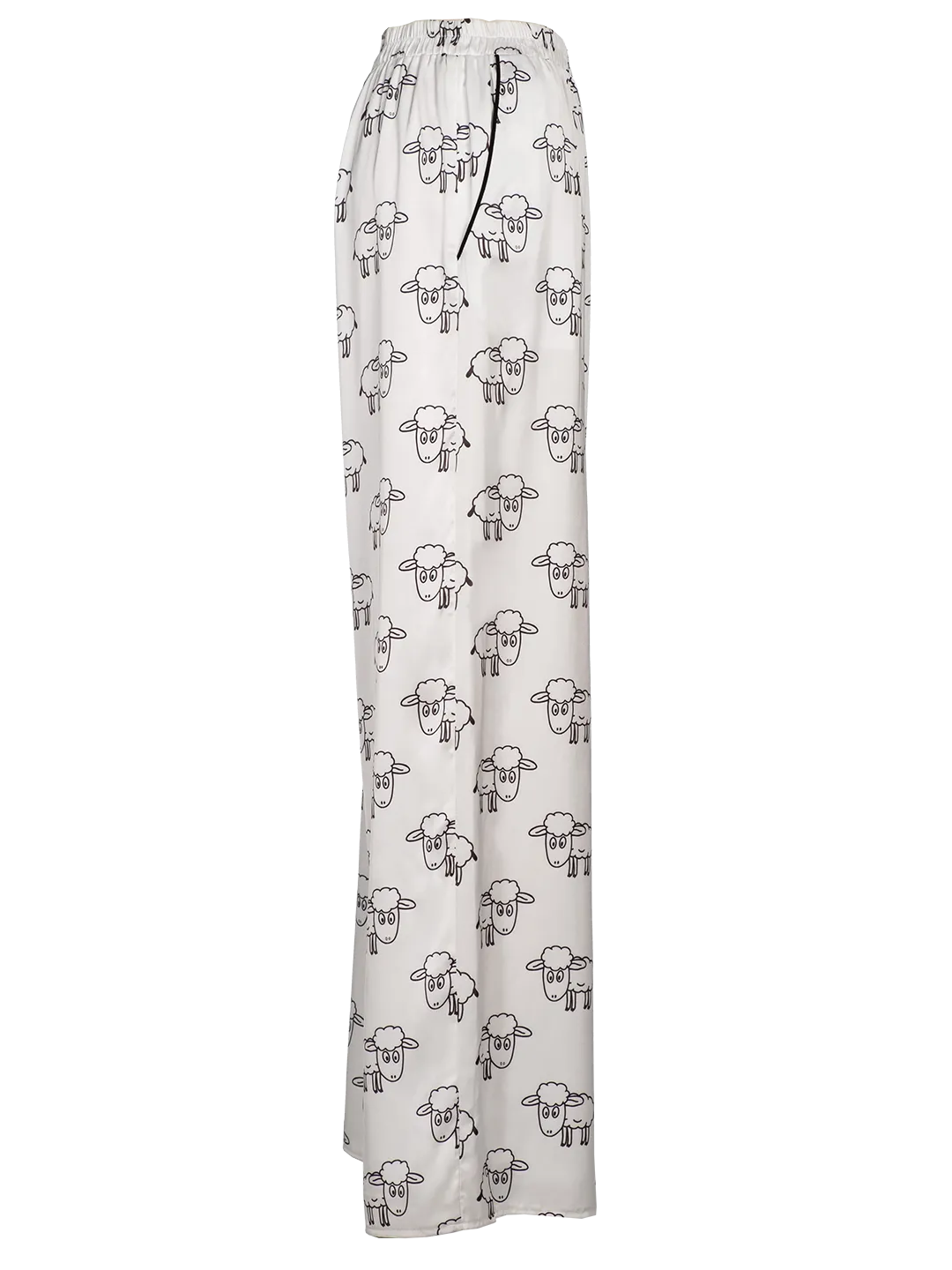 Sheep-print Wide-leg Trousers