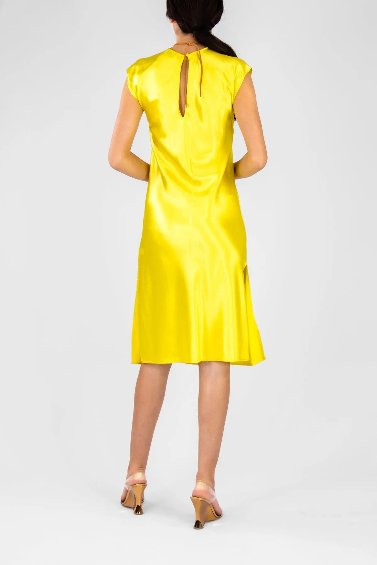 Shining Satin Sheath Dress in Lollypop