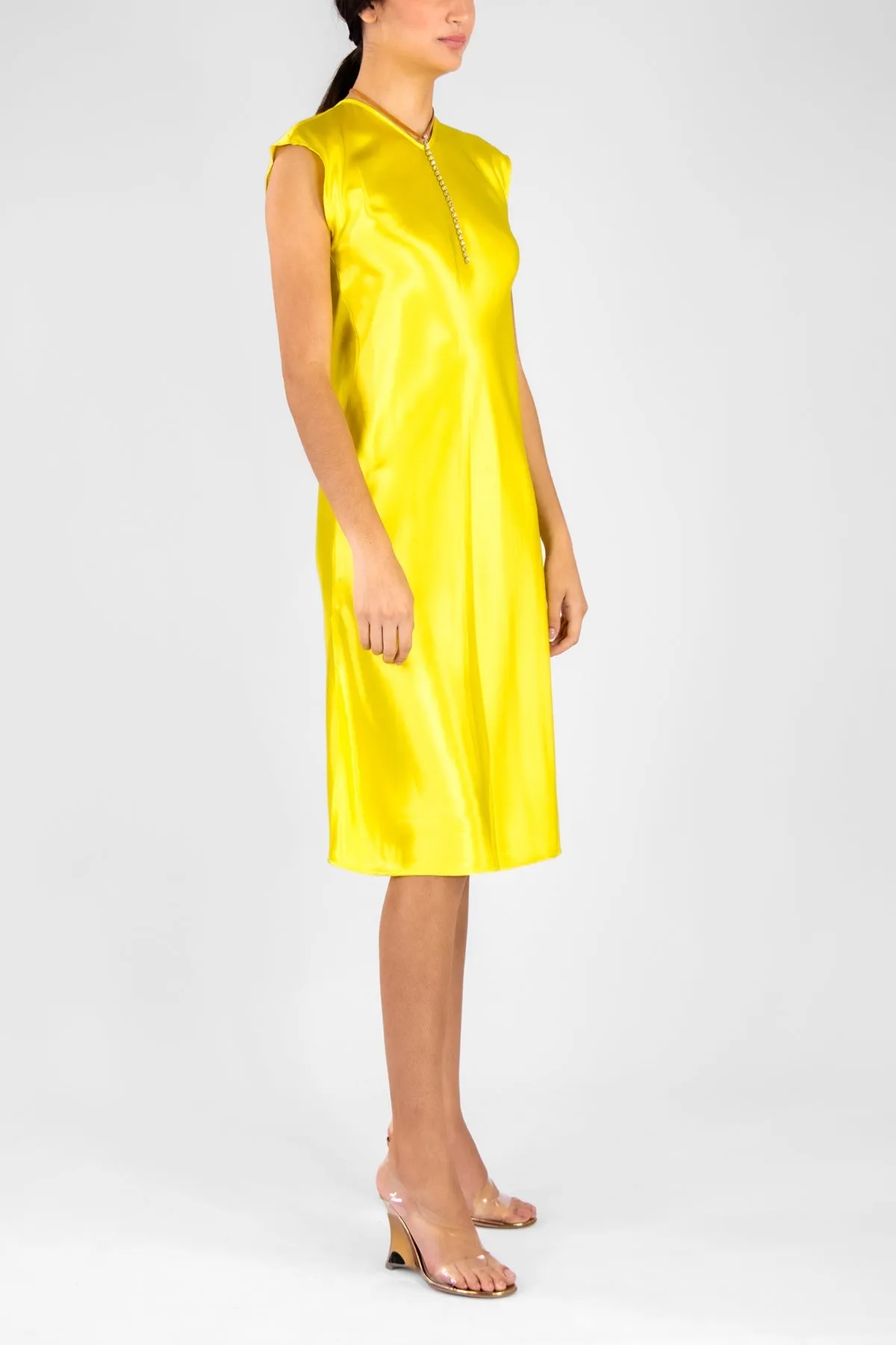 Shining Satin Sheath Dress in Lollypop