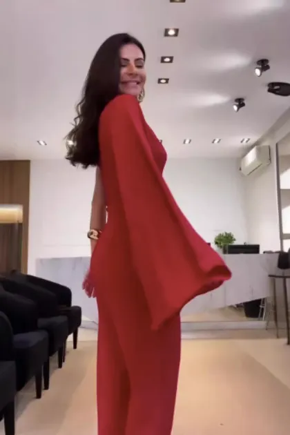 Slanted shoulder Wide Leg Jumpsuit