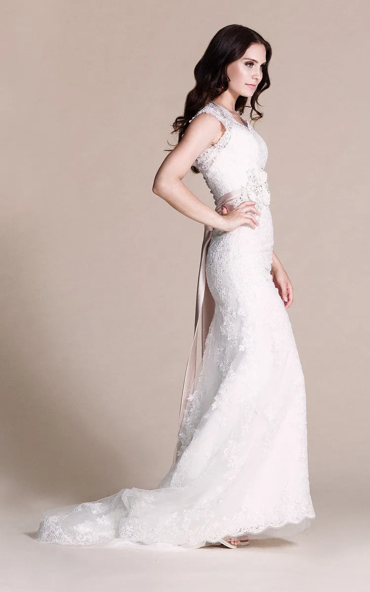 Sleeveless Sheath Long Dress With Appliques and Beadings-ZP_703934