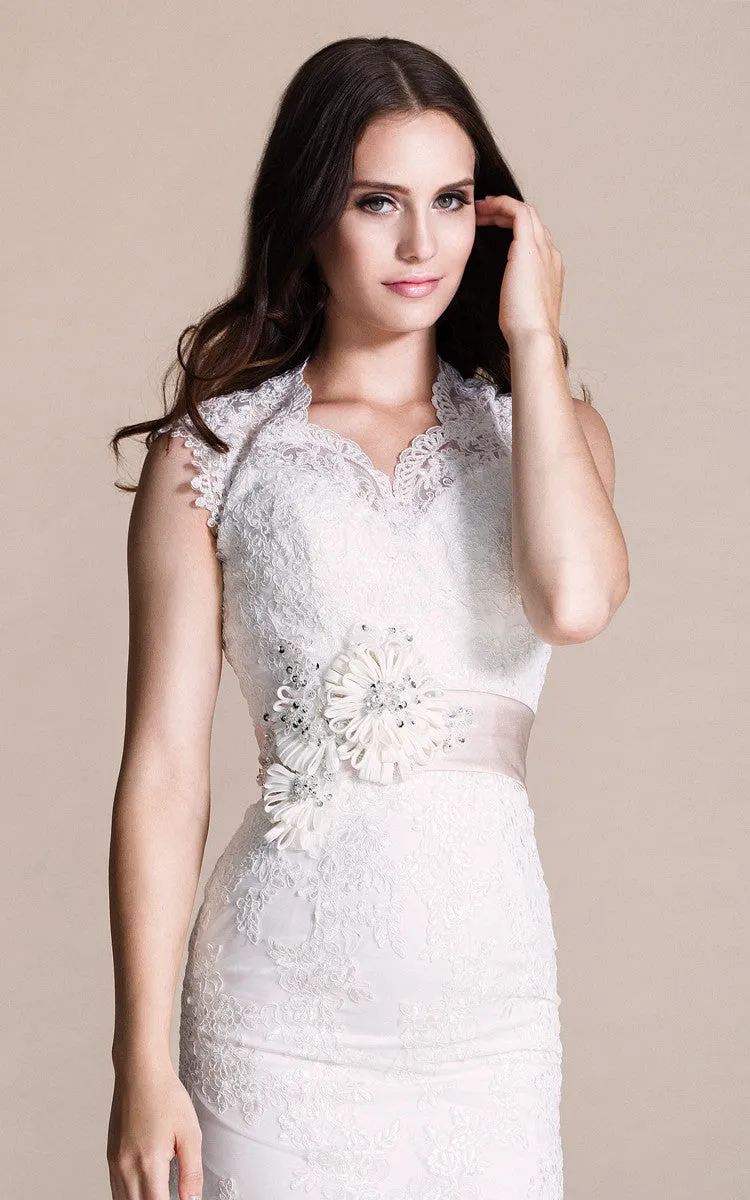 Sleeveless Sheath Long Dress With Appliques and Beadings-ZP_703934