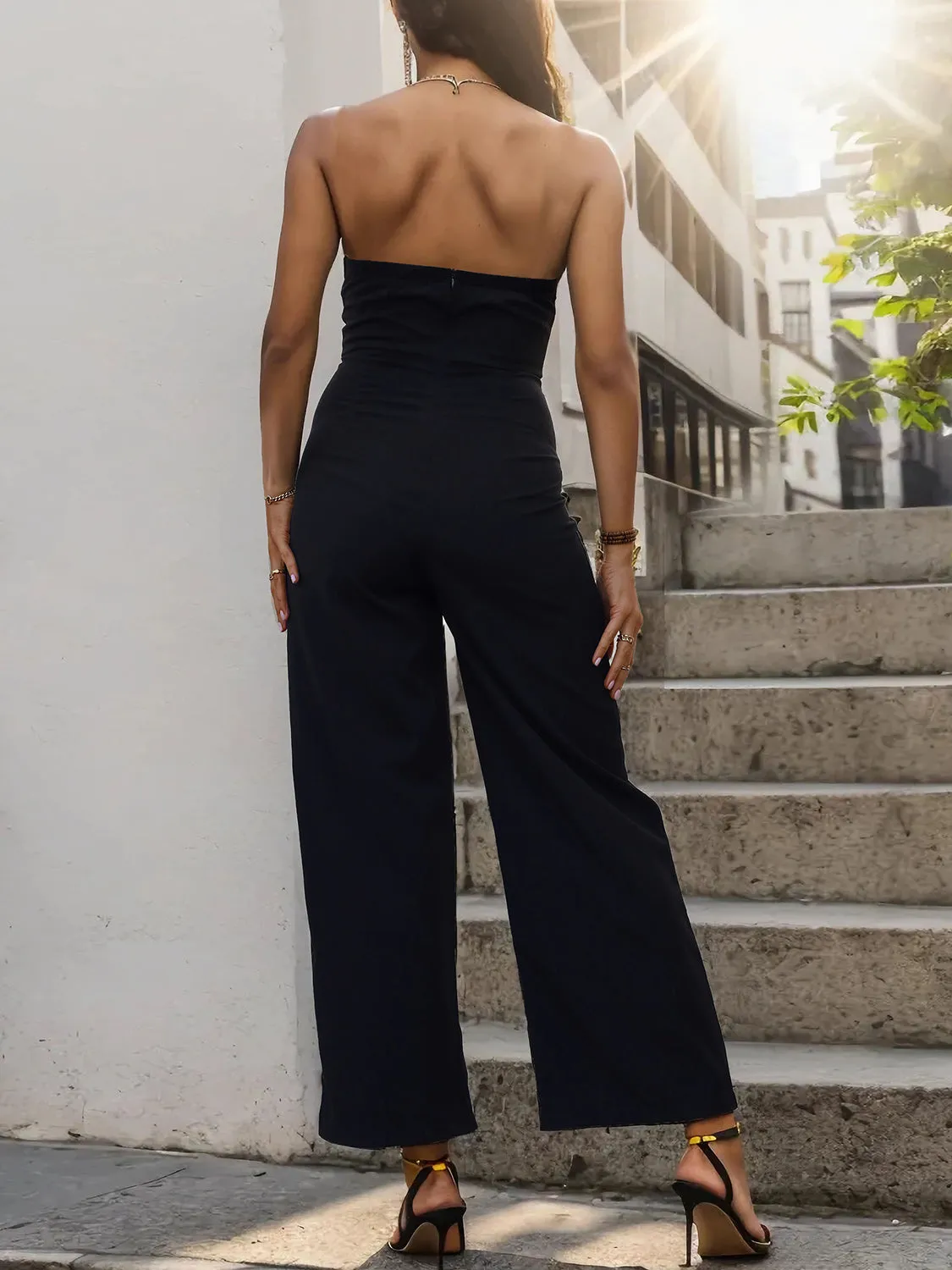 Sorena Tube Sleeveless Wide Leg Jumpsuit