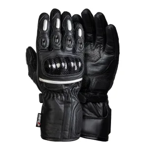 Steel Claws Carbon Racer Black Motorcycle Leather Gloves
