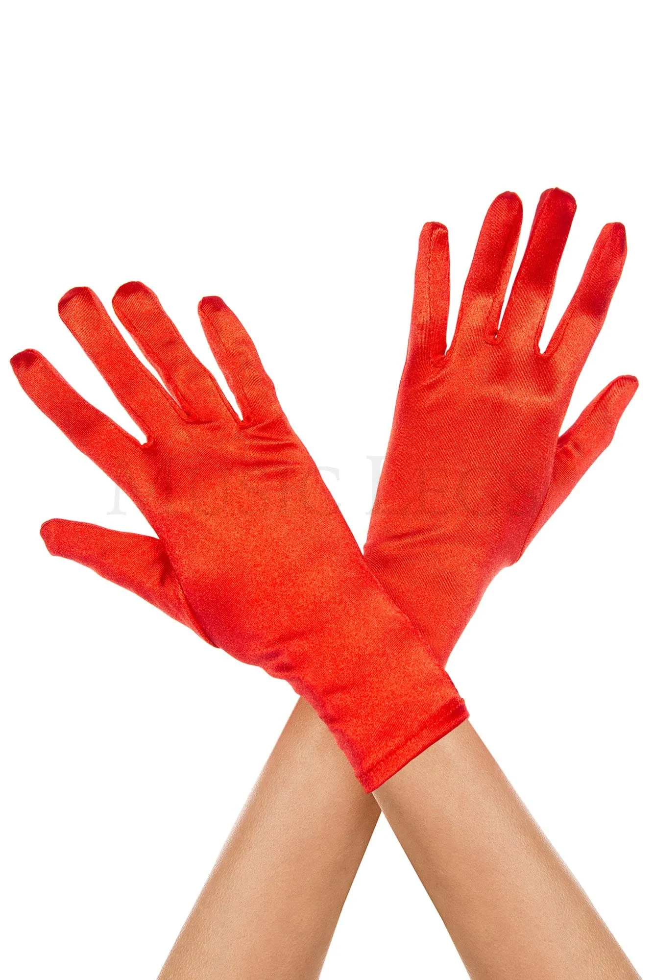 Stretch Satin Wrist Length Gloves