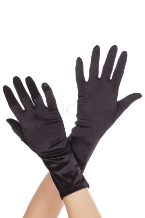 Stretch Satin Wrist Length Gloves