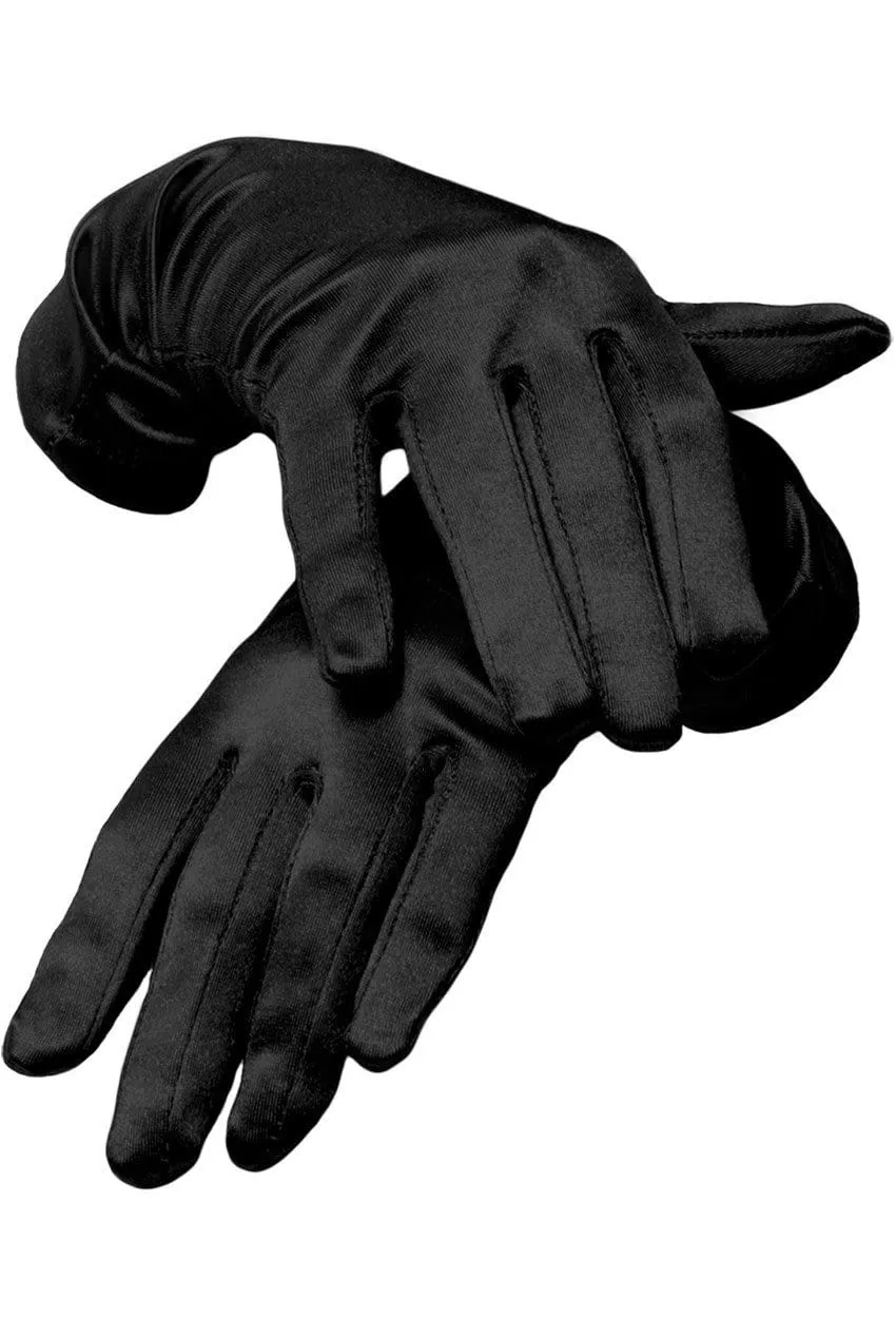 Stretch Satin Wrist Length Gloves