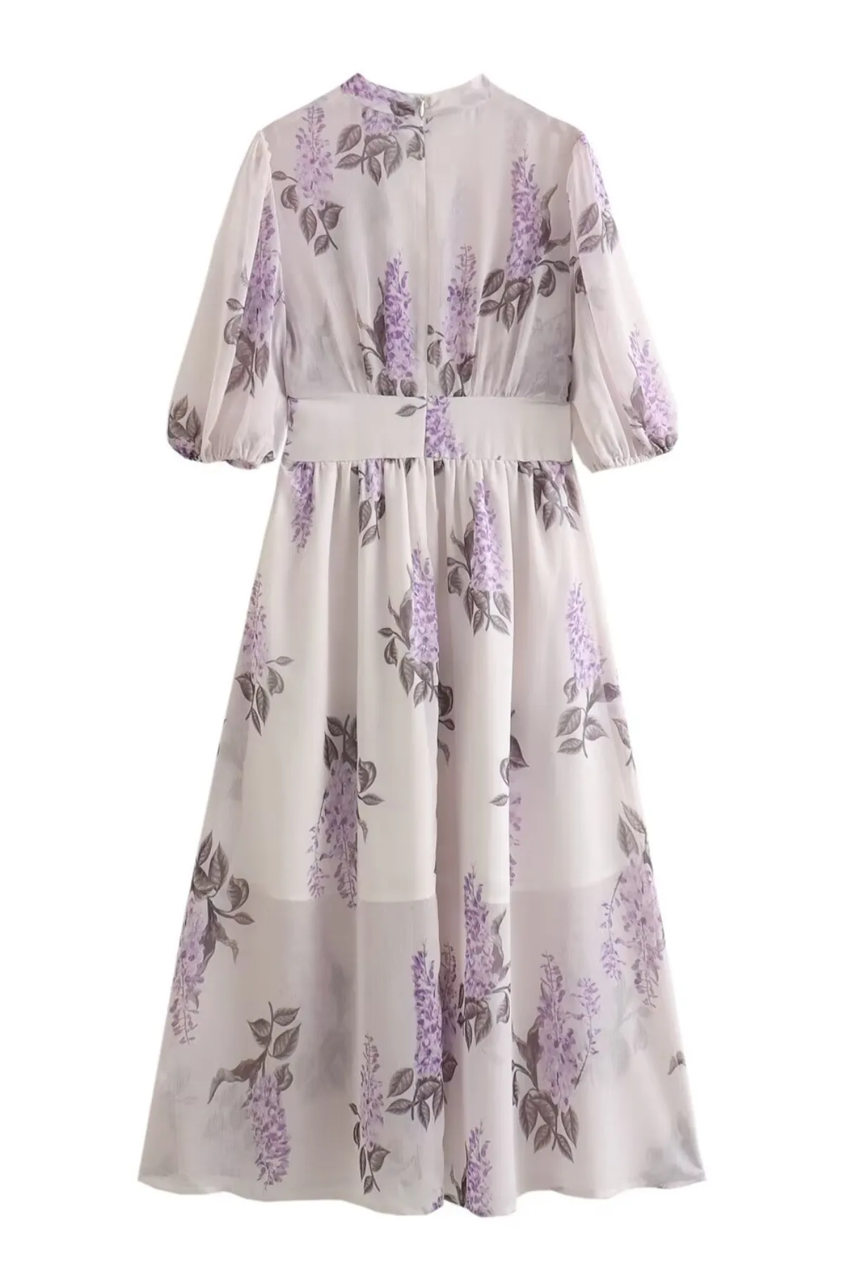SUSIE Floral V-neck Midi Dress (Lavender)