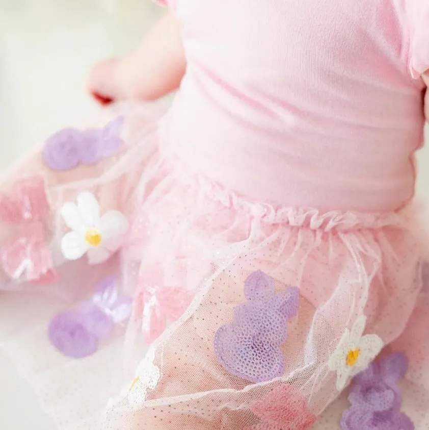 Sweet Wink - Bunny Bow Sequin Easter Short Sleeve Tutu Bodysuit