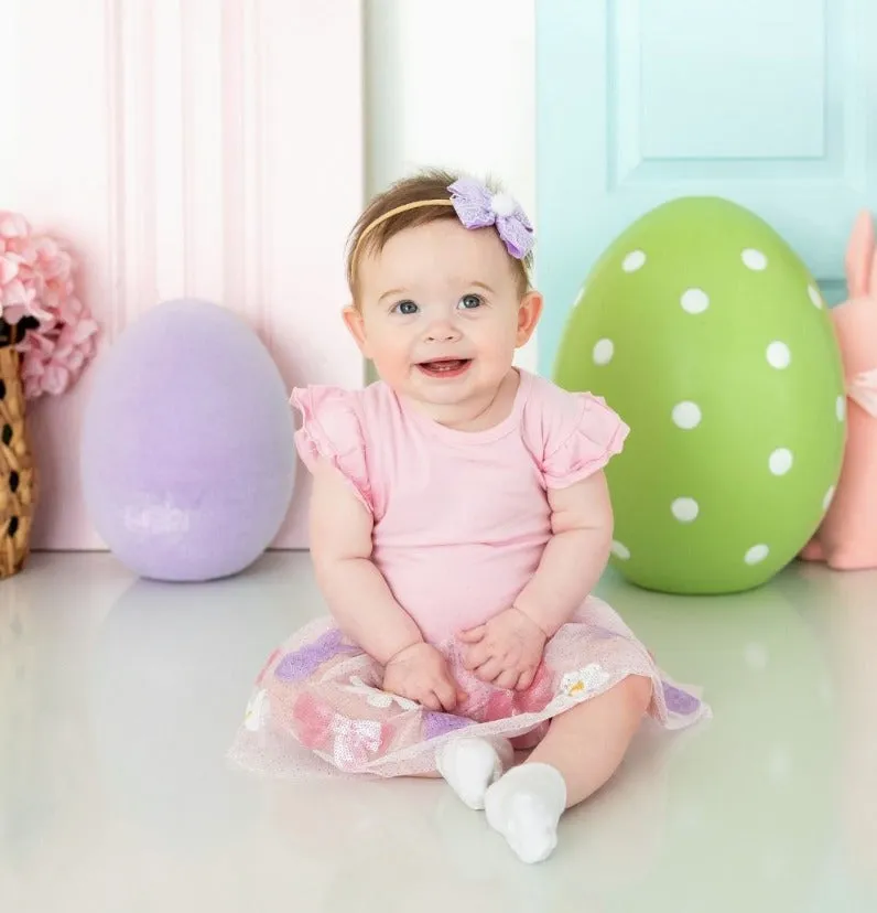 Sweet Wink - Bunny Bow Sequin Easter Short Sleeve Tutu Bodysuit