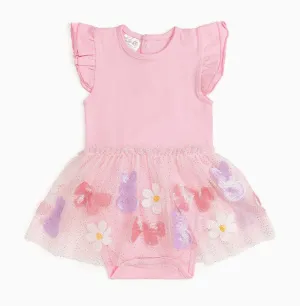 Sweet Wink - Bunny Bow Sequin Easter Short Sleeve Tutu Bodysuit