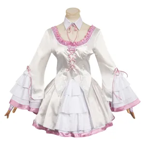 Tekken 8 Lili White Printed Dress Suit Cosplay Costume Outfits Halloween Carnival Suit