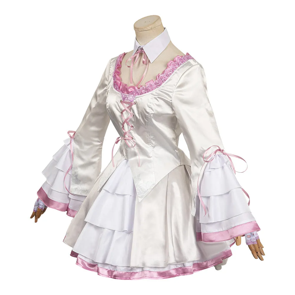 Tekken 8 Lili White Printed Dress Suit Cosplay Costume Outfits Halloween Carnival Suit