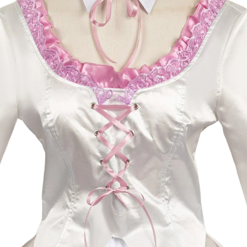 Tekken 8 Lili White Printed Dress Suit Cosplay Costume Outfits Halloween Carnival Suit