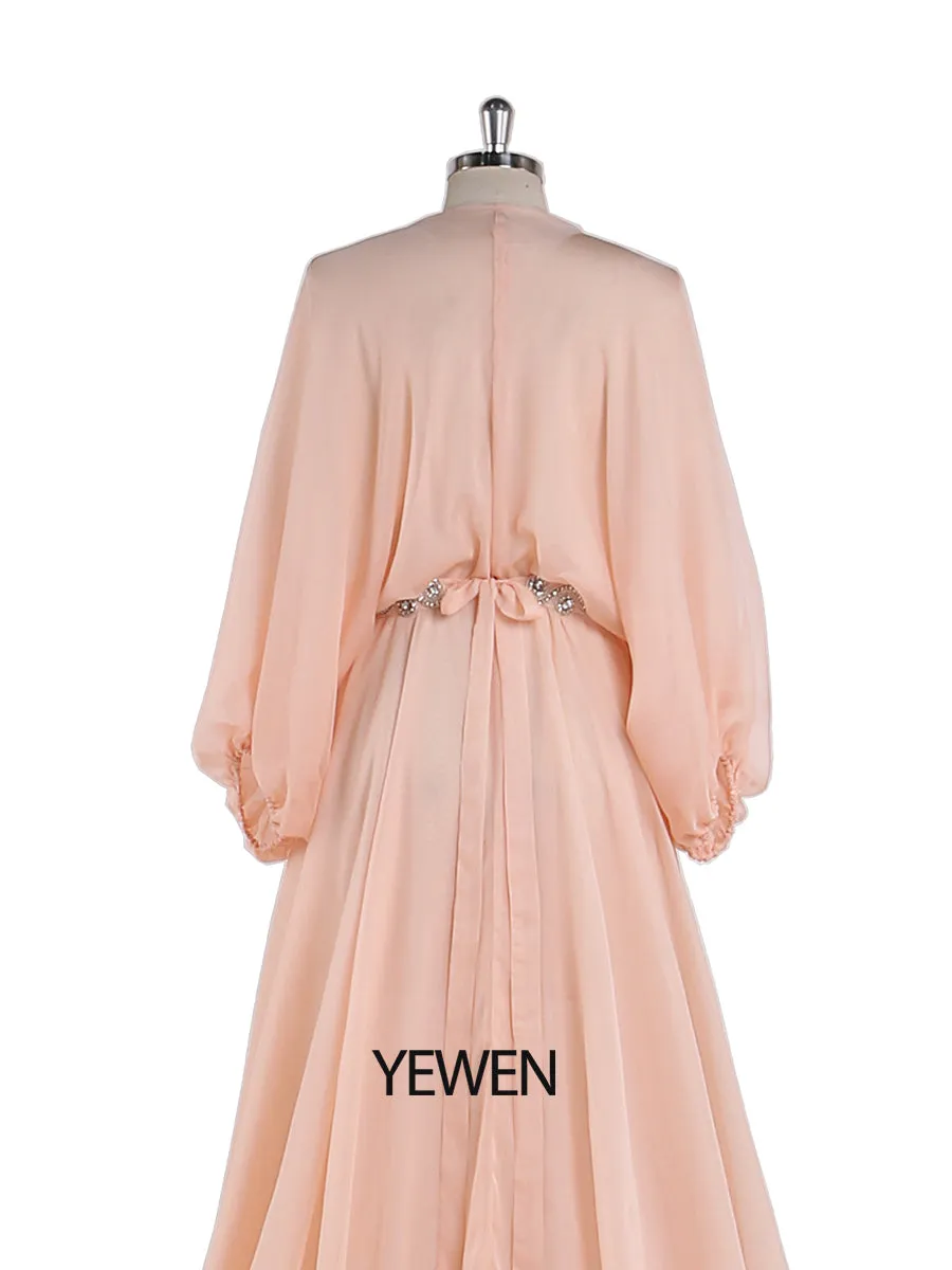Tencel Chiffon Evening Dress V Neck Maternity Gown for Photo Shoots Photography Dress Plus Size