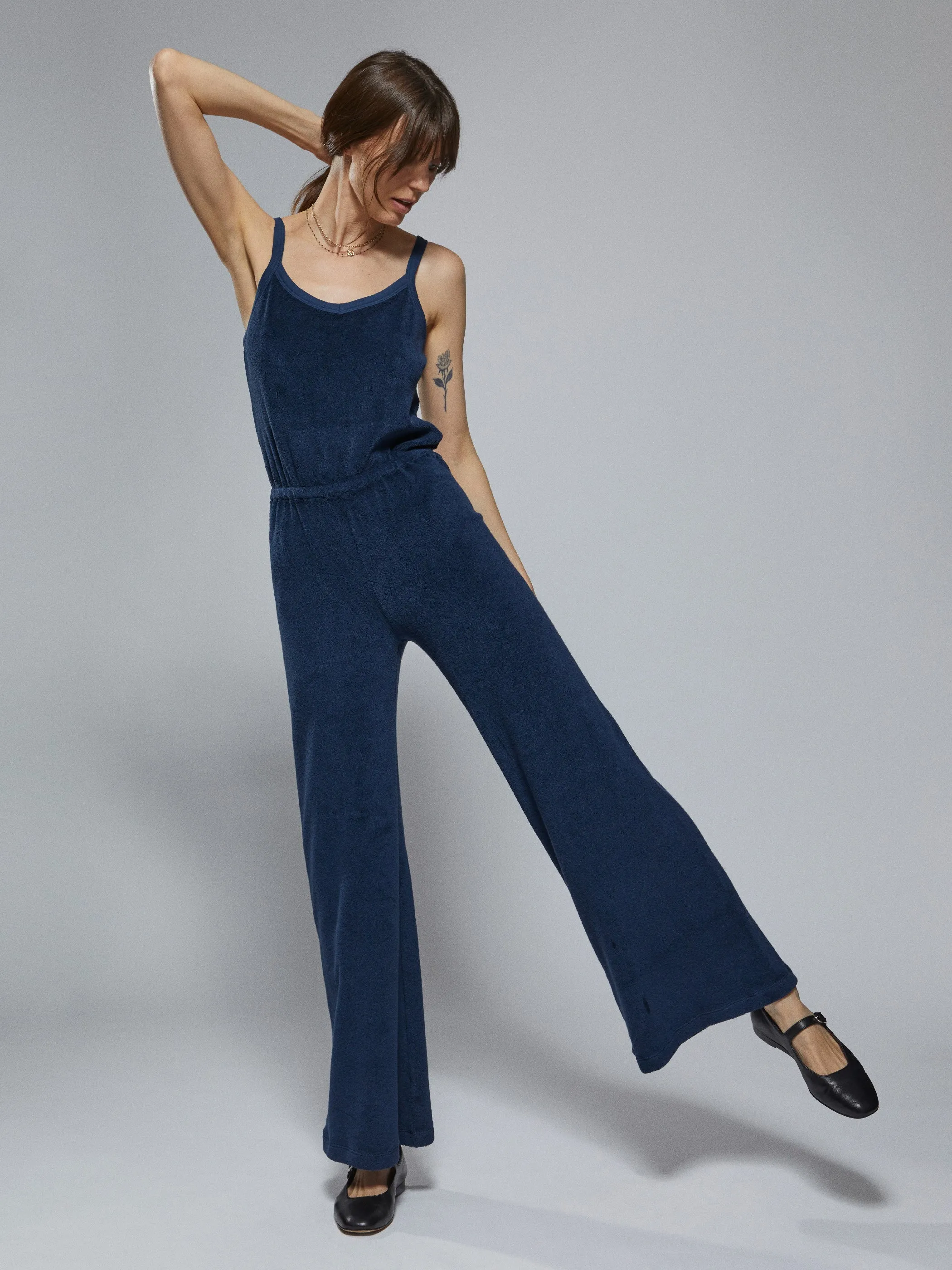 The Elma Flare Jumpsuit in Terry