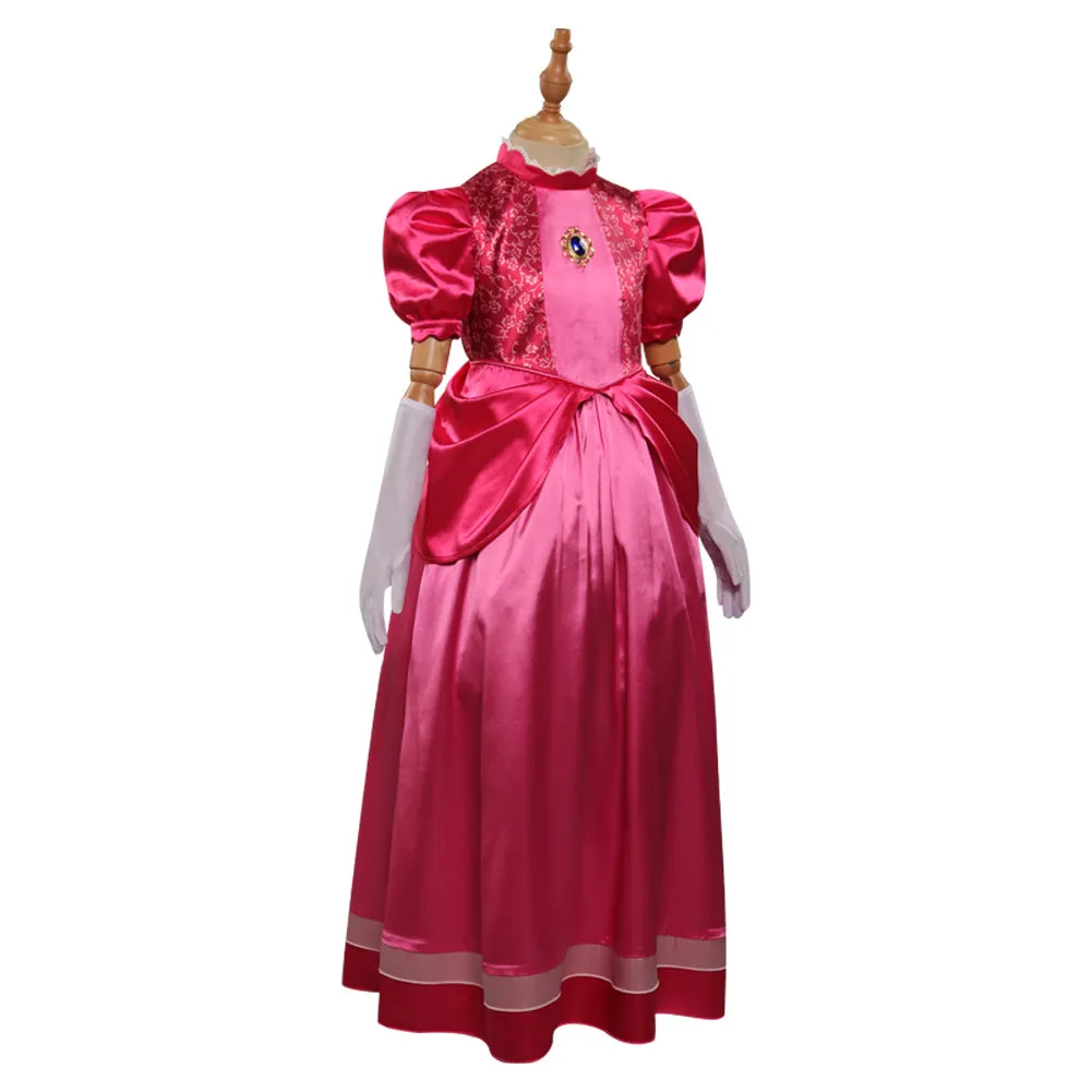 The Super Mario Bros. Movie Kids Children Girls Long Dress Cosplay Costume Outfits Halloween Carnival Suit