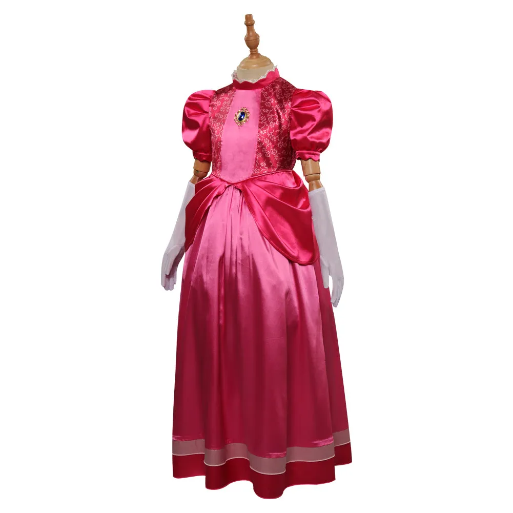 The Super Mario Bros. Movie Kids Children Girls Long Dress Cosplay Costume Outfits Halloween Carnival Suit
