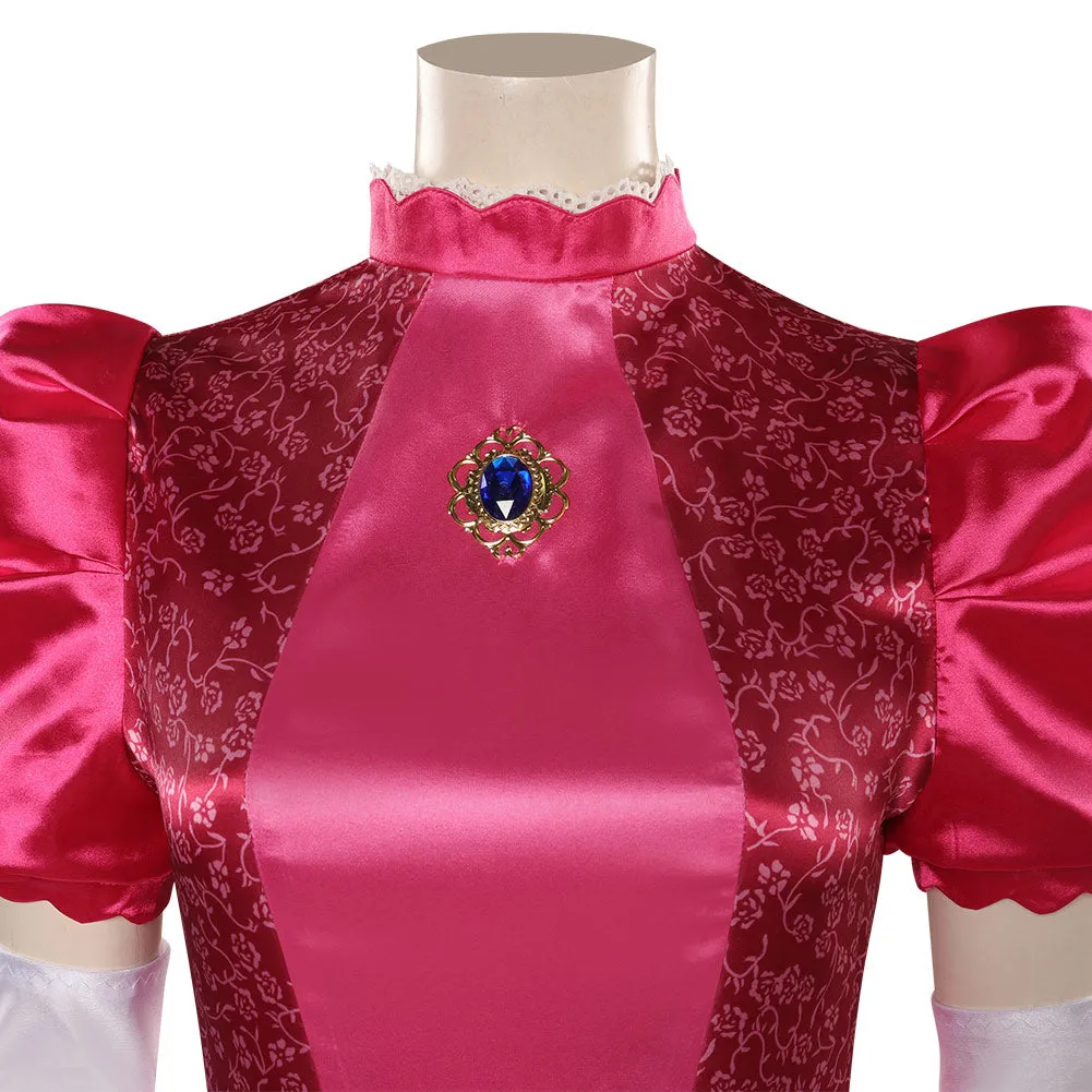 The Super Mario Bros. Movie-Peach Cosplay Costume Long Dress Outfits Halloween Carnival Suit