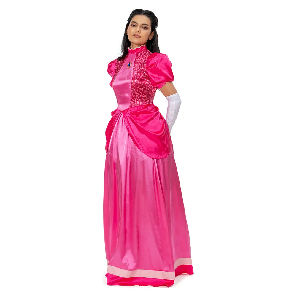 The Super Mario Bros. Movie-Peach Cosplay Costume Long Dress Outfits Halloween Carnival Suit
