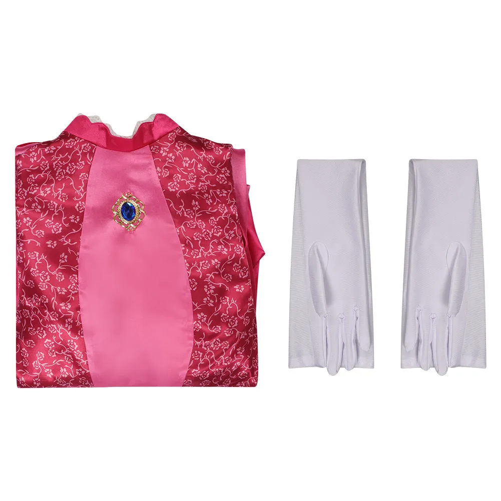 The Super Mario Bros. Movie-Peach Cosplay Costume Long Dress Outfits Halloween Carnival Suit